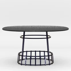 Tavolo da pranzo quadrato Dolmen di Margherita Rui*Dante Negro Outlet