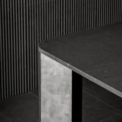 Tavolo da pranzo rettangolare in marmo nero con overlay*Luce Di Carrara Sale