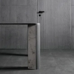 Tavolo da pranzo rettangolare in marmo nero con overlay*Luce Di Carrara Sale