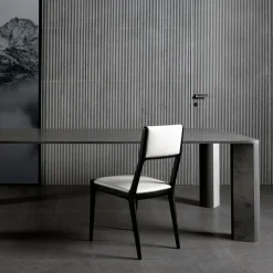 Tavolo da pranzo rettangolare in marmo nero con overlay*Luce Di Carrara Sale