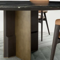 Tavolo da pranzo rotondo Kalos ED/50 602-180 con piano in marmo Belvedere*Zanaboni Outlet