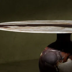 Tavolo da pranzo rotondo King in marmo Emotional*Kreoo Outlet