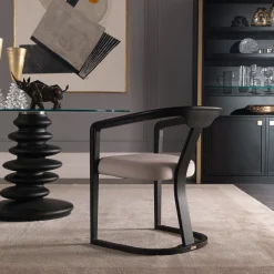 Tavolo da Pranzo Rotondo Ometto ED/20 349 con Piano in Vetro*Zanaboni New