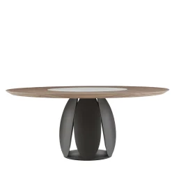 Tavolo da pranzo Tulipano in noce Canaletto e ceramica Calacatta*Morica Design Hot