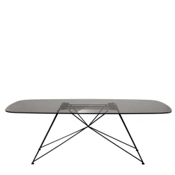 Tavolo Da Pranzo Volta In Vetro Grigio*Montina Discount