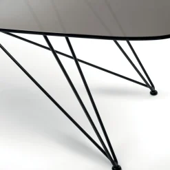 Tavolo Da Pranzo Volta In Vetro Grigio*Montina Discount