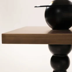 Tavolo da salotto Saturno finitura Erable con piano in vetro fumè*Mantellassi 1926 Hot