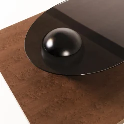 Tavolo da salotto Saturno finitura Erable con piano in vetro fumè*Mantellassi 1926 Hot