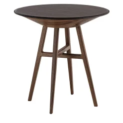 Tavolo d'accento Joker rotondo nero e marrone*Durame