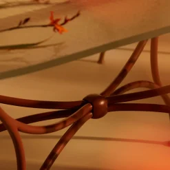 Tavolo ovale in vetro e ferro battuto Solivo*Dante Negro New