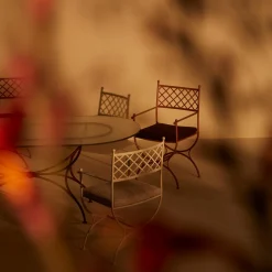 Tavolo ovale in vetro e ferro battuto Solivo*Dante Negro New