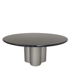 Tavolo rotondo in pelle di capra blu*Extroverso Sale