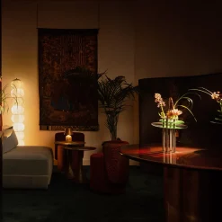 Tavolo rotondo in pelle di capra*Extroverso Outlet