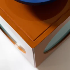 Toy Boy Tavolo Laterale Cubo Lucido Marrone e Blu*Softhouse Hot