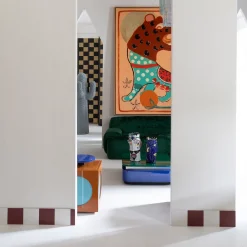 Toy Boy Tavolo Laterale Cubo Lucido Marrone e Blu*Softhouse Hot