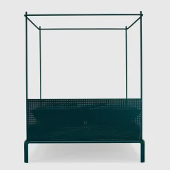 Tresca Letto Matrimoniale con Baldacchino in Ferro Blu Petrolio di Fioravanti & Cancelli*Lispi Sale