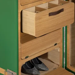 Trunk guardaroba Saint-Tropez verde con inserti in rovere*laErre Trunks New