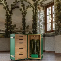 Trunk guardaroba Saint-Tropez verde con inserti in rovere*laErre Trunks New