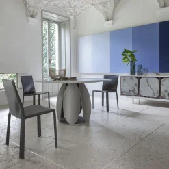 Tulipano Tavolino rotondo Trinity effetto marmo*Morica Design New