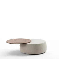 Verto Pouf e Tavolino da Caffè Rotondo Beige*Durame New