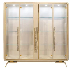 Vetrina Unique in Legno Capuccino Perlato e Vetro*ReDéco Online