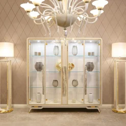 Vetrina Unique in Legno Capuccino Perlato e Vetro*ReDéco Online