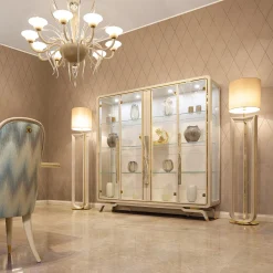 Vetrina Unique in Legno Capuccino Perlato e Vetro*ReDéco Online