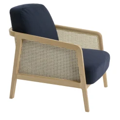 Vienna Lounge Poltrona in faggio naturale blu di Emmanuel Gallina*Colé Sale
