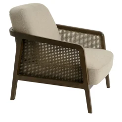 Vienna Lounge Poltrona in noce canaletto beige di Emmanuel Gallina*Colé New