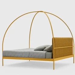 Volta Letto Matrimoniale con Baldacchino in Ferro Giallo di Mario Scairato*Lispi Hot