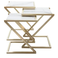 Zumm Zum Zu Set di 3 tavolini da nido in marmo bianco*Francesco Della Femina Hot